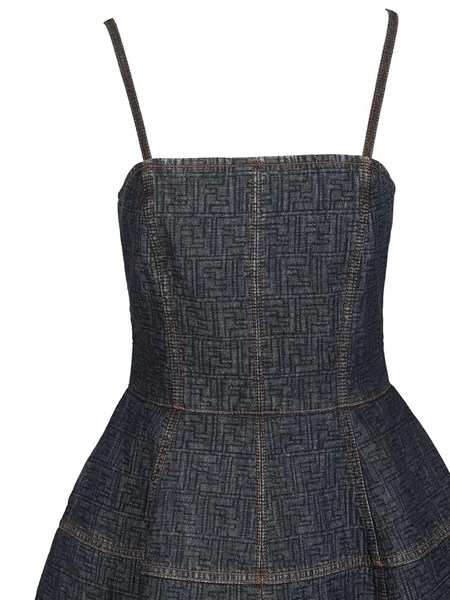 denim dress f&f Fendi Ff Denim Dress