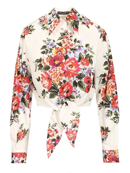 Dolce & Gabbana Cotton shirt with a bouquet of flowers print for