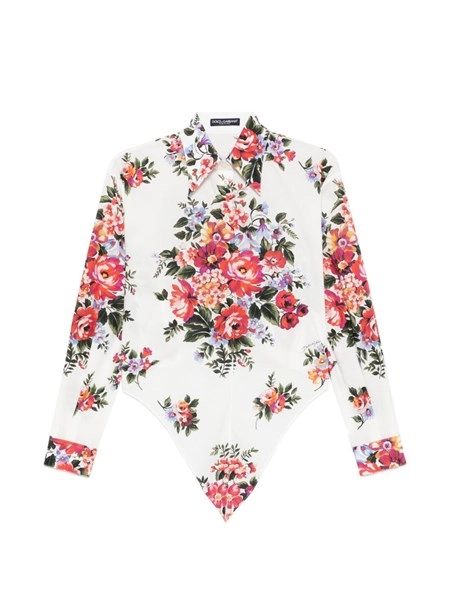 Dolce & Gabbana Cotton shirt with a bouquet of flowers print for