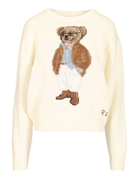 Polo Ralph Lauren Polo bear cotton pullover with inlays for Women