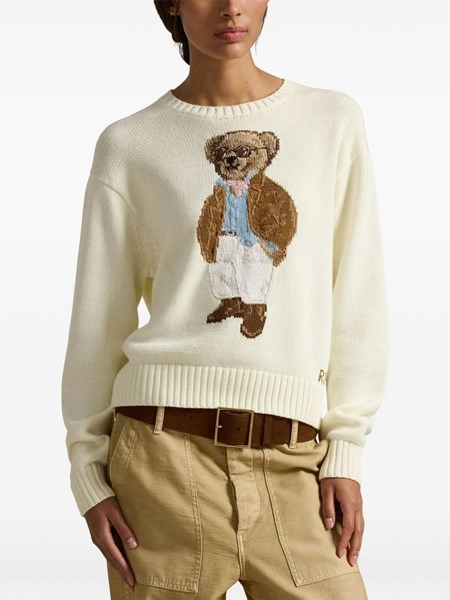 Polo Ralph Lauren Polo bear cotton pullover with inlays for Women