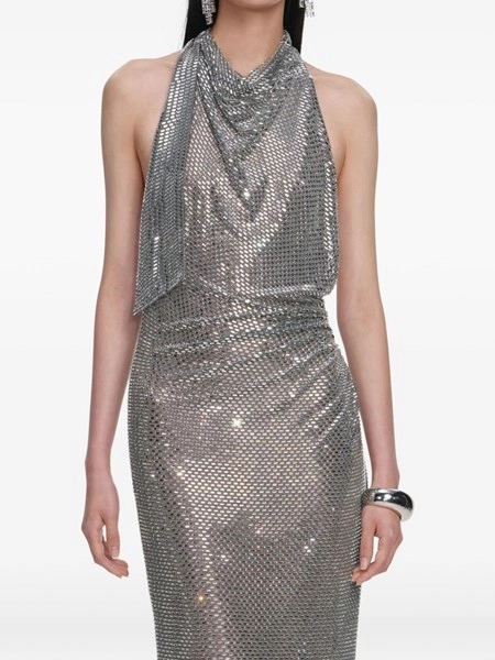 metallic halter mini dress Sexy Fashion Metallic Halter Mini Dress For Women Female Sleeveless Ba –  ASHORE SHOP