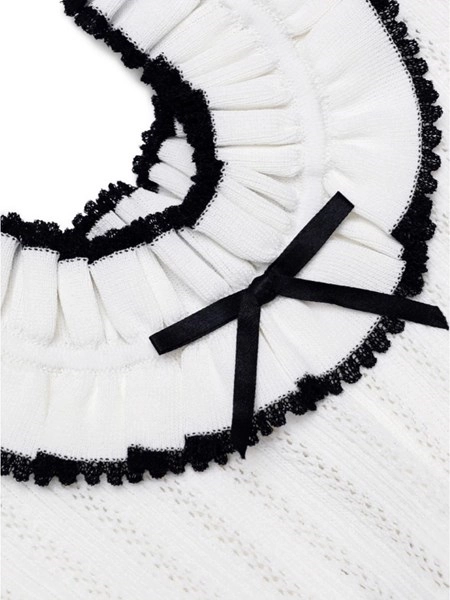 Self-portrait White contrast trim knit mini dress for Women - GB | Al Duca d'Aosta Self-portrait White contrast trim knit mini dress for Women - GB | Al Duca d'Aosta