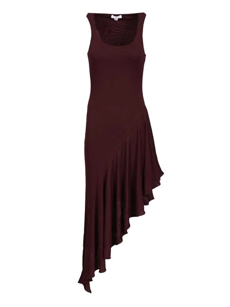 scoop women's asymmetrical dress Cotton Lani Scoop Neck Asymmetrical Long Dress in Spud J736 Medium / Spud main image 1