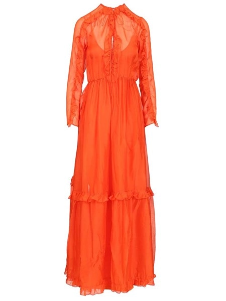 chinese dress ladies CECILIA oversized kimono sleeve maxi dress in bronze – • unlined • main image 1