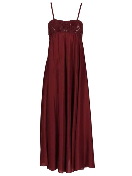 chinese dress ladies Vince Hand Smocked Pleated Dress in Mauve Thistle