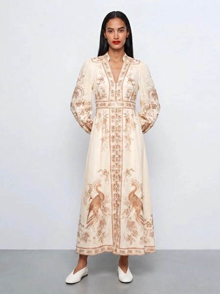 Zimmermann Indra plunge midi dress for Women - US | Al Duca d'Aosta