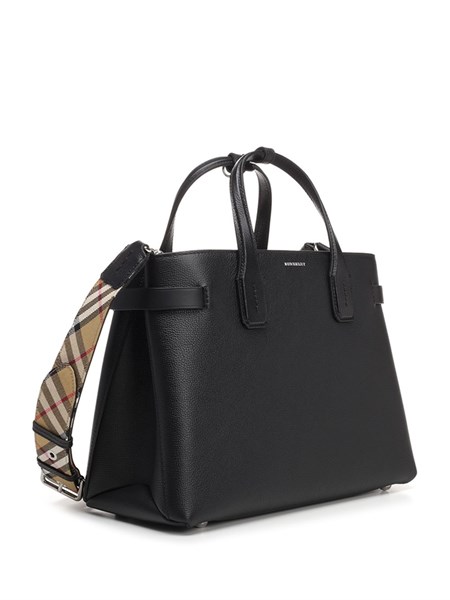 Burberry Medium The Banner In Black Leather Available On