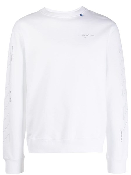 off white diagonal unfinished crew sweatshirt