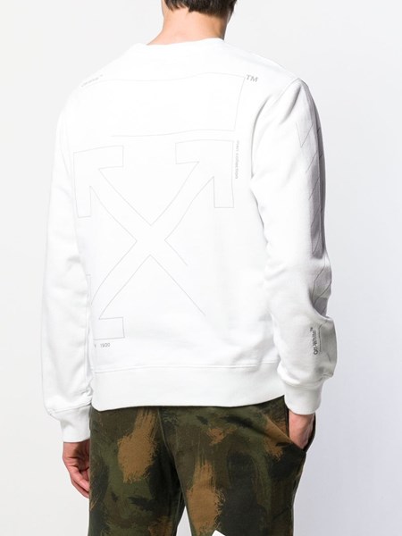 off white diagonal unfinished crew sweatshirt