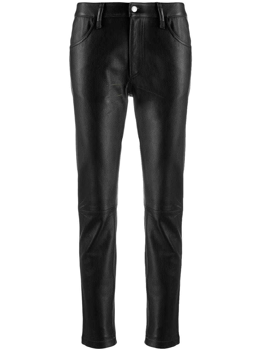 black leather skinny trousers