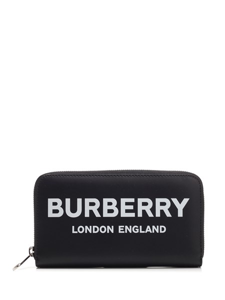 BURBERRY Black leather zipped wallet