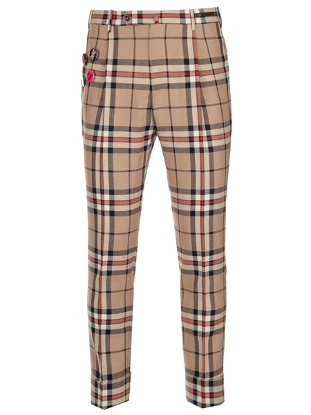 beige checkered trousers