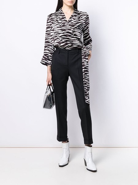 white high waisted cigarette trousers