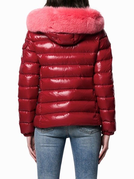 red moncler coat with fur