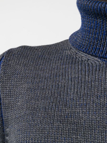 roberto collina Grey and blue turtleneck sweater available on ...