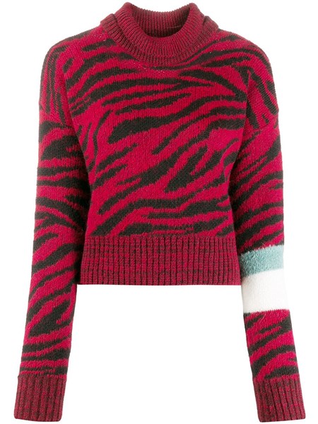 brognano Red animalier pattern sweater available on alducadaosta.com ...