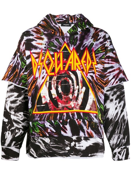 black white tie dye hoodie