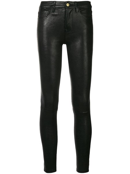 black leather trousers womens