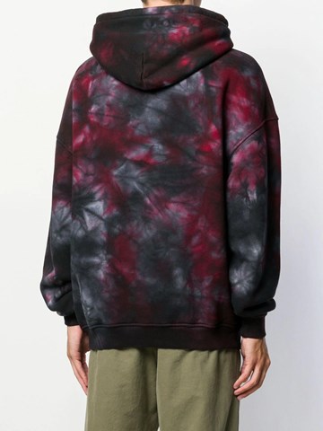 red and black tie dye hoodie