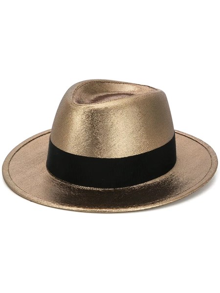 gold fedora hat