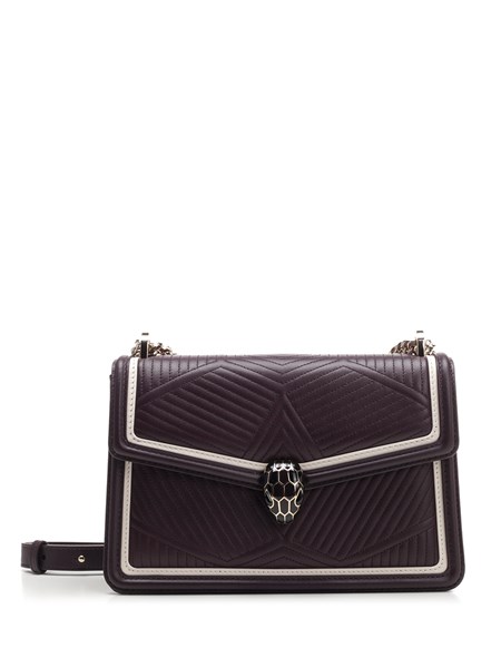 Serpenti Forever Shoulder Bag In Burgundy With Contrasting Trims
