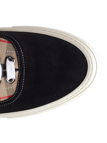 BURBERRY Black and vintage check sneakers