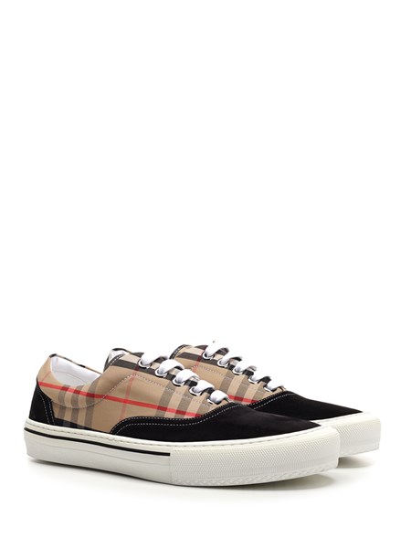 BURBERRY Black and vintage check sneakers