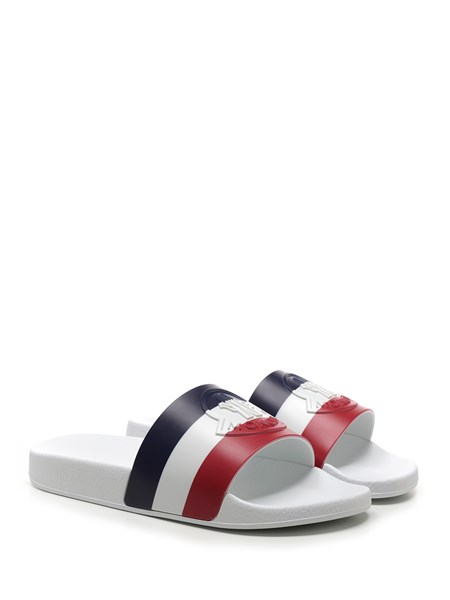 MONCLER White sandal with red, blue and white band