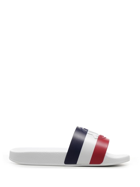 MONCLER White sandal with red, blue and white band