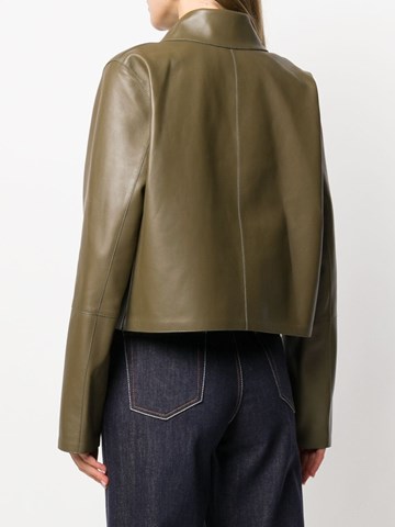 khaki green cropped jacket