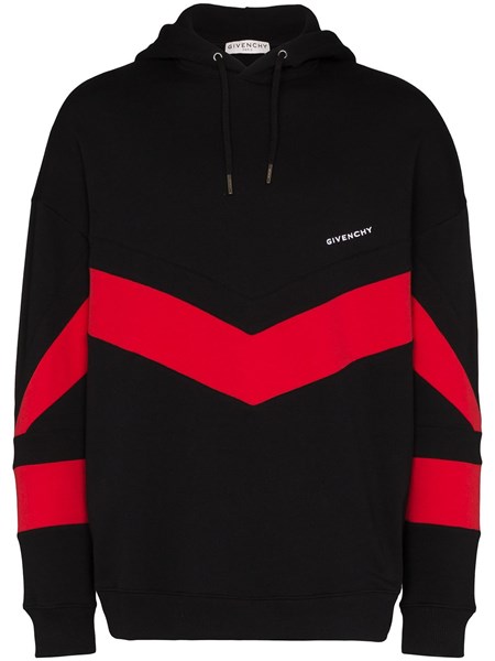 mens red and black hoodie