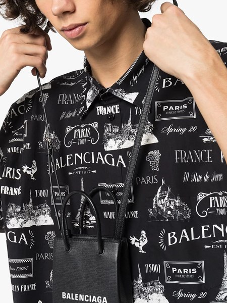 BALENCIAGA "Resto Paris" print cotton shirt