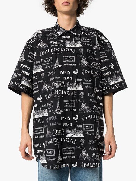 BALENCIAGA "Resto Paris" print cotton shirt