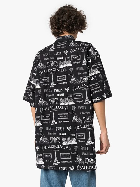 BALENCIAGA "Resto Paris" print cotton shirt