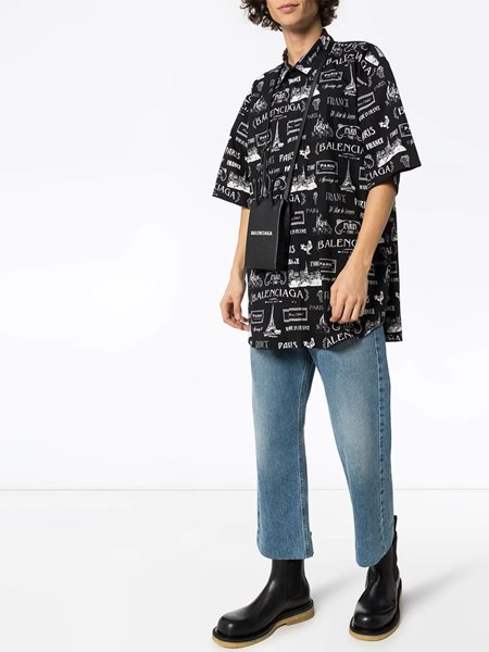BALENCIAGA "Resto Paris" print cotton shirt