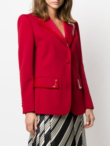 red jersey blazer