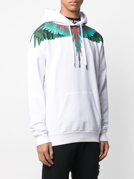 marcelo burlon Felpa con cappuccio e ali multicolor su ...