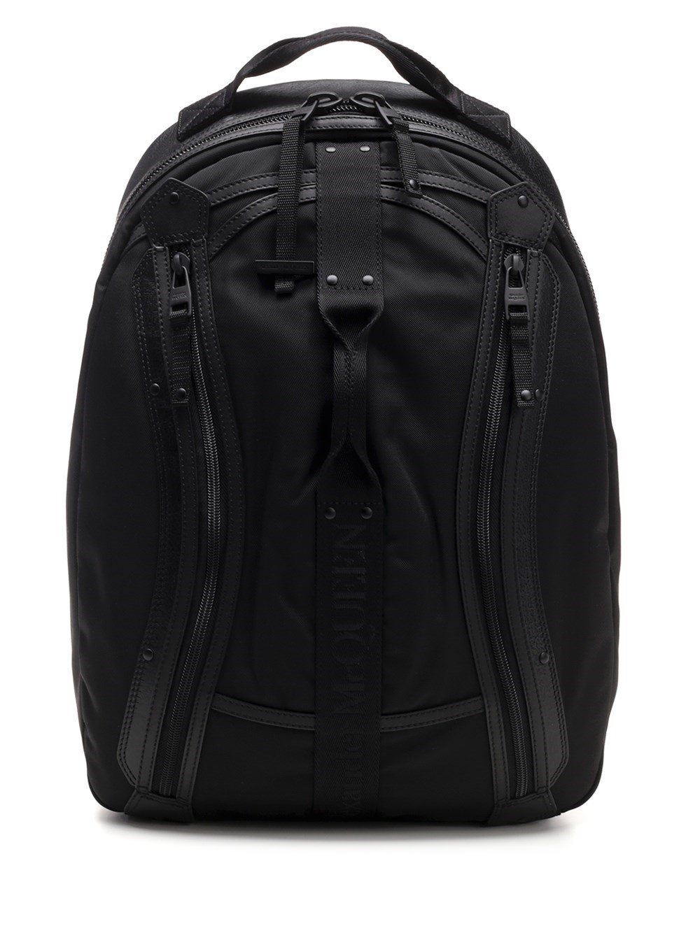 nylon and leather backpack