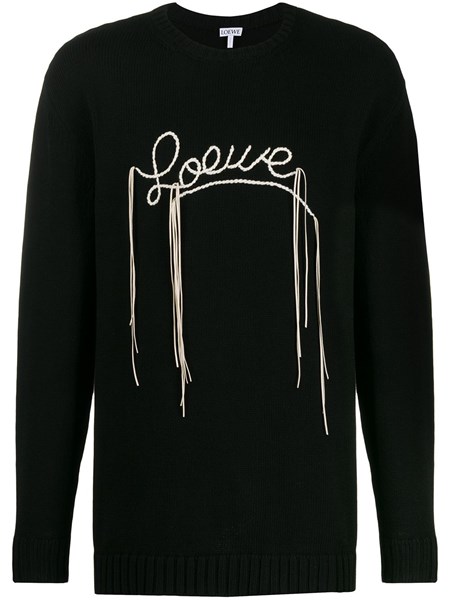 LOEWE Black sweater with embroidery "Loewe"