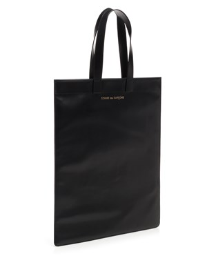 flat leather tote