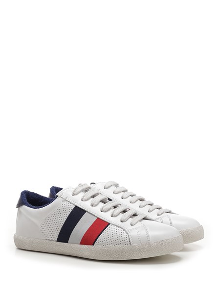 MONCLER White "Montreal" sneaker with tricolour stripe