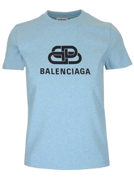 Balenciaga Donna T-shirt azzurra con logo | Al Duca d'Aosta