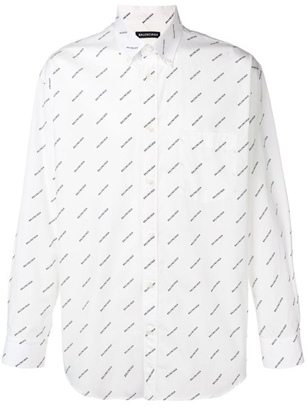 balenciaga logo print shirt