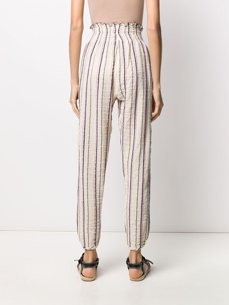 high waisted striped trousers