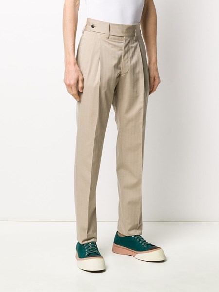 striped straight leg trousers