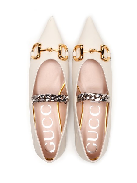 gucci ballet flats with chain
