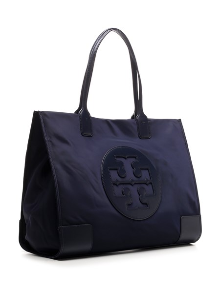 navy blue nylon tote bag