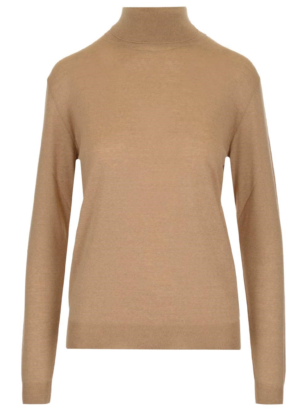 camel turtleneck sweater