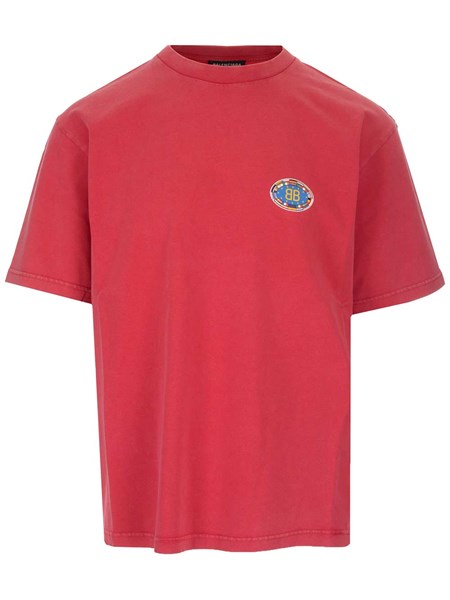 Balenciaga Red T Shirt With Logo For Men Us Al Duca D Aosta